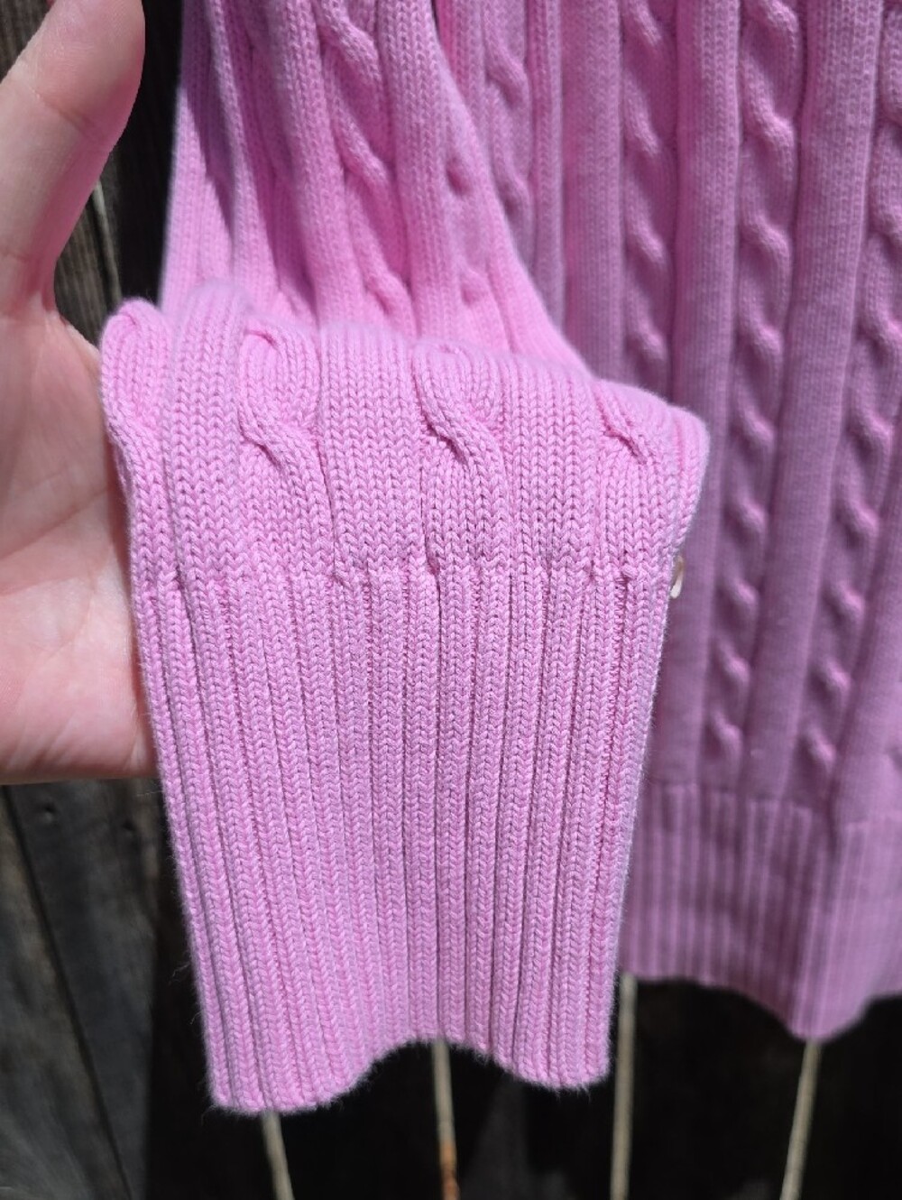 Vintage 90s Old Navy Pink 100% Cotton V-neck Sweater XXL Made in Hong Kong‎ Rare - Picture 7 of 14